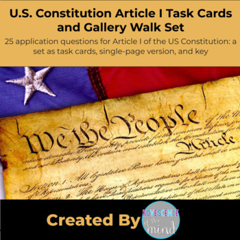 Preview of Constitution Article I Task Cards and Gallery Walk Set
