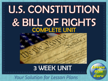 Preview of Constitution & Bill of Rights Lesson Plan Unit for 5th-7th Graders | Google Apps