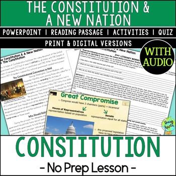 Preview of Constitution & Bill of Rights Lesson - Federalists Anti-Federalists - Activity
