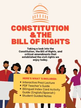 Preview of Constitution & Bill of Rights Prezi, PDF, Activity, & Guided Notes!