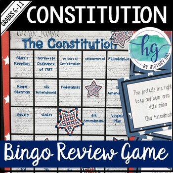 Preview of Constitution Bingo Unit Review and Test Prep