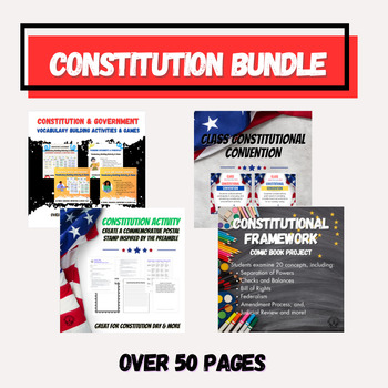 Preview of Constitution Bundle: 8 Activities, Games, Projects, & Resources for Grades 5-12