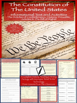 Preview of Constitution Day - US Constitution Informational Text