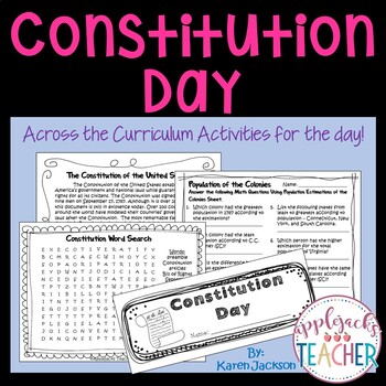 Preview of Constitution Day - Across the Curriculum Activities for the Day!
