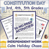 Constitution Day Activities 3rd 4th 5th Grade Sub Plans or