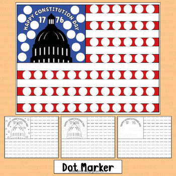 Preview of Constitution Day Activities Dot Marker Do a Dot U.S. American Flag Kindergarten