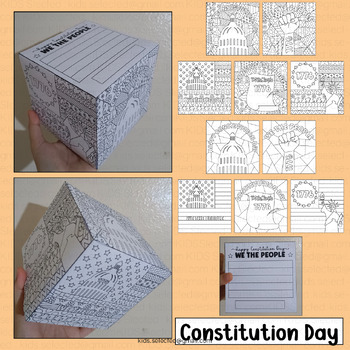 Preview of Constitution Day Activities First Grade Coloring Pages Craft Pop Art Activities