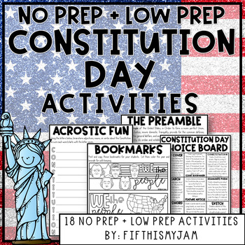 Preview of Constitution Day Activity Pack with Editable Bingo Cards
