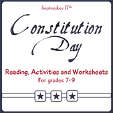 Constitution Day Activity Packet – For Grades 7-9 History