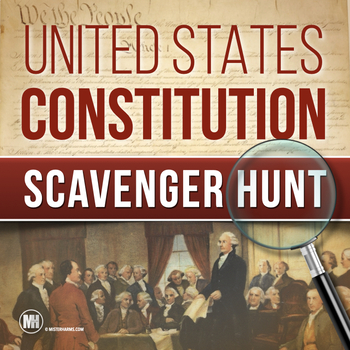 Preview of Constitution Day Activity Scavenger Hunt | Primary Source Analysis, Google Forms