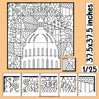 Preview of Constitution Day Bulletin Board Activities Coloring Page Math Craft Poster Art