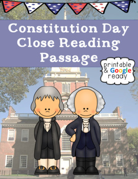 Preview of Constitution Day Reading Passage & Questions