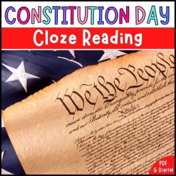 Preview of Constitution Day | Cloze Reading Activity | Digital