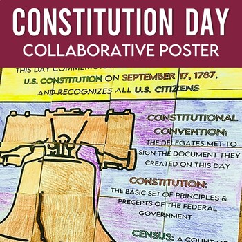 Preview of Constitution Day Collaborative Poster Foundations of Democracy, Civic Holidays