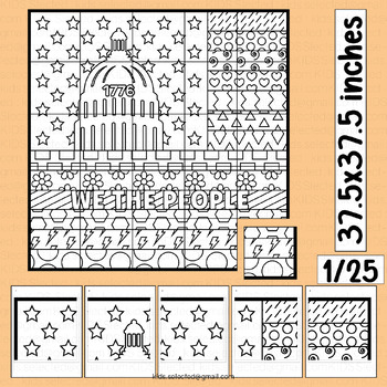 Preview of Constitution Day Coloring Page We the People Bulletin Board Activities Craft