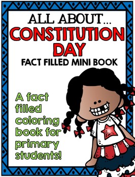 Preview of Constitution Day Fact Filled Coloring Book - Writing Practice Mini Book