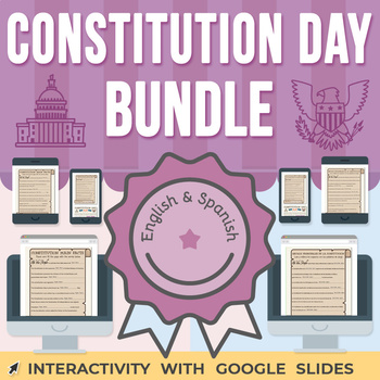 Preview of Constitution Day Activity Google Slides BUNDLE