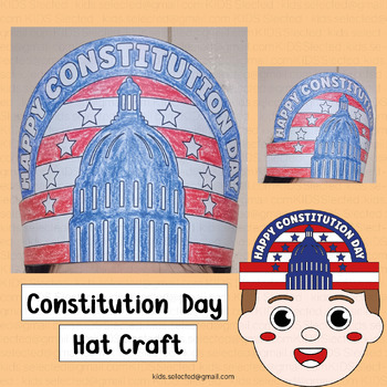Preview of Constitution Day Hat Craft Activities Crown Headband Coloring Writing U.S.