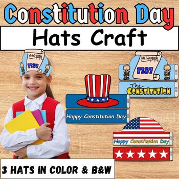 Patriotic Paper Hats  US Symbols Headbands Coloring Activity, SET