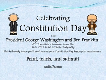 Preview of Constitution Day Lesson Plan with George and Ben- An  Interactive Powerpoint