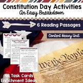 Constitution Day Activities and Reading Comprehension Task