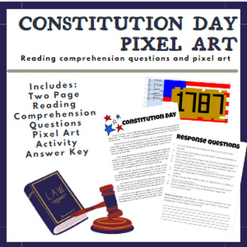 Preview of Constitution Day Pixel Art and Reading Comprehension