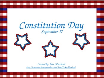 Preview of Constitution Day Power Point and Lesson