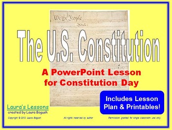Preview of Constitution Day PowerPoint Lesson w/ worksheets K-3