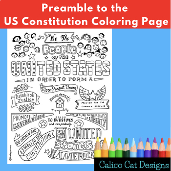 Preview of Constitution Day Preamble Coloring Page