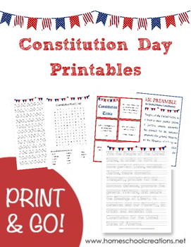 Preview of Constitution Day Printables