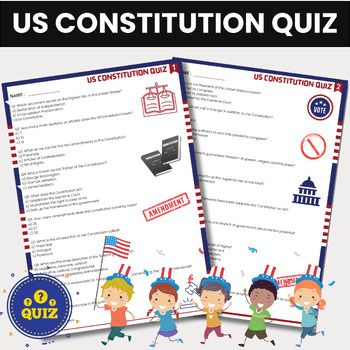 Preview of Constitution Day Quiz | US Constitution Assessment Test