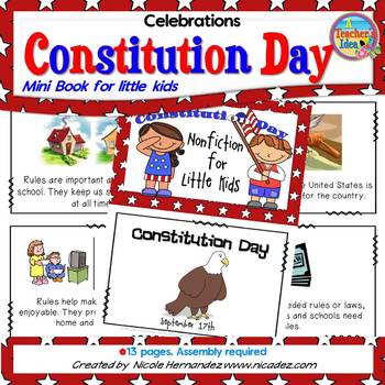 Preview of Constitution Day Reading - Mini Book for Kids