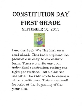 Preview of Constitution Day / Rules 