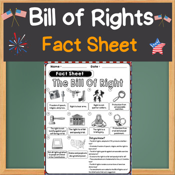 Preview of Constitution Day The  Bill of Rights Fact Sheet -  Activity Project