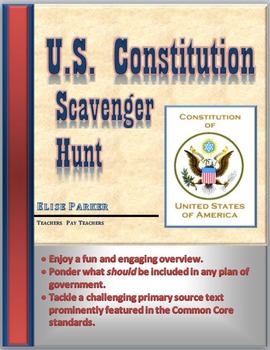 Preview of Constitution Day -- U.S. Constitution Overview and Fun Scavenger Hunt Activity