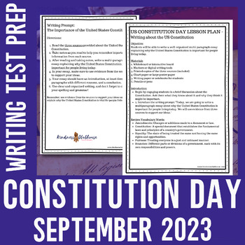 Preview of Constitution Day Writing Lesson & Writing Test Prep Prompt with Sources