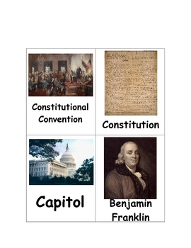 Preview of Constitution Day matching card game