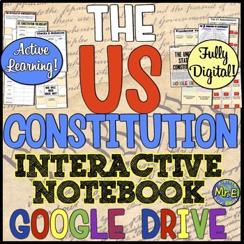 Preview of Constitution Digital Interactive Notebook Activities for Google Drive