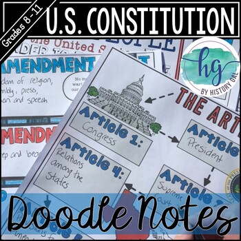 Preview of Constitution Doodle Notes and Digital Guided Notes