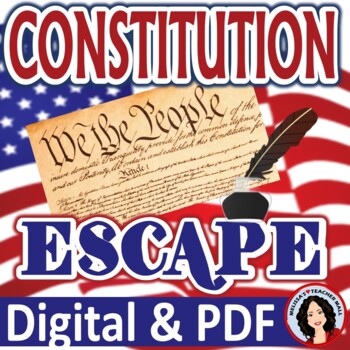 Preview of Constitution Escape Room Activity PDF & Digital Versions Distance Learning
