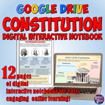 Preview of Constitution Google Drive Interactive Notebook: Digital Resources & Activities