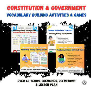 Preview of Constitution & Government Vocabulary Activities & Games (4 Resource Bundle)
