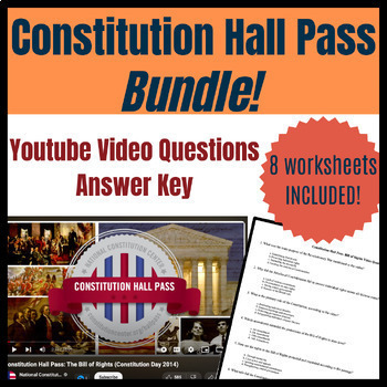 Preview of Constitution Hall Pass BUNDLE! Video Questions and Answer Keys | YouTube