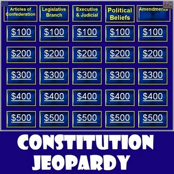 Preview of Constitution Jeopardy