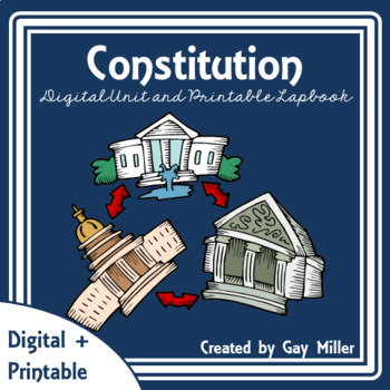 Preview of Constitution Digital Unit | US Government Printable Lapbook | Distance Learning