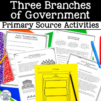 Preview of Constitution Branches of Government Activities and Stations