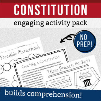 Preview of Constitution: Interactive Notebook Reading Comprehension & Activity Pack