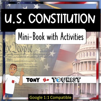 Preview of Constitution Mini-book, Flip Card, & Assessment! (Close Reading & Skills)