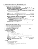 Constitution Notes Worksheet w/ attached answers  ***New I