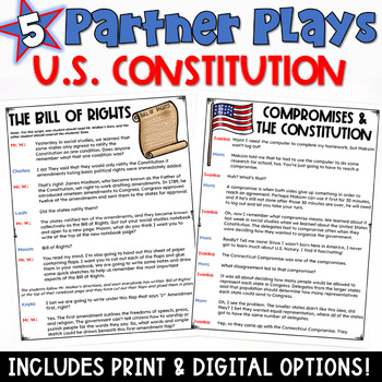 Preview of Constitution Partner Plays: 5 Scripts with a Comprehension Check Worksheet